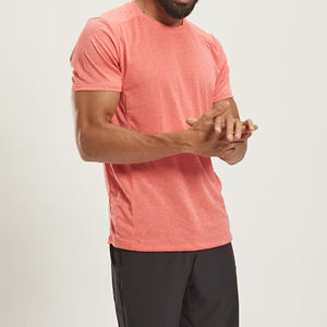 Camisa muscular de entrenamiento de gimnasio con cuello redondo de alta calidad para hombres, camiseta de gimnasio atlético de poliéster liso, ropa atlética de Fitness con impresión Digital - Product Image 3