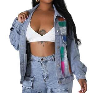 เสื้อแจ็กเก็ตยีนส์สำหรับผู้หญิงเสื้อแจ็กเก็ตยีนส์สี2024ออกแบบได้ตามต้องการ - Product Image 2