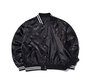 La chaqueta de béisbol Varsity de lona de estilo callejero para hombre más vendida, chaqueta de satén informal para hombre - Product Image 2