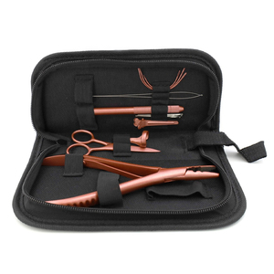 Outils d'extension de cheveux professionnels Kit or rose avec pince à sertir à 2 trous Aiguilles de logo personnalisé Crochet de traction pour extension de cheveux - Product Image 5