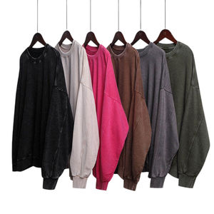 เสื้อสเวตเชิ้ตผ้าฝ้าย 100% ล้างสีแบบวินเทจ สำหรับผู้ชายและผู้หญิง ปี 2026 คุณภาพพรีเมียม นุ่ม สบาย ลำลอง ทันสมัย ทรงโอเวอร์ไซส์ สไตล์สตรีทแวร์ - Product Image 6