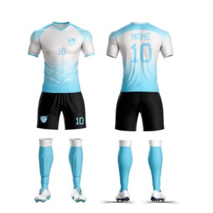 Sublimación Ropa de fútbol Camiseta de fútbol de calidad tailandesa personalizada Conjunto de fútbol transpirable Uniformes de fútbol de manga corta - Product Image 3