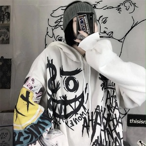 Sudadera CON CAPUCHA DE Hip Hop de dibujos animados de Japón gótico, Sudadera de punto de gran tamaño para mujer, Tops Punk divertidos para primavera y otoño, ropa para mujer, Sudadera con capucha - Product Image 3