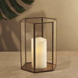 Les mieux notés moderne exclusif Antique fini métal verre votif thé lumière bougeoir luxe hexagone forme bougeoir - Product Image 1