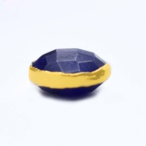 Charme en pierre précieuse saphir bleu 8x10mm, pierre ovale facettée, plaqué or, petit pendentif en grenat pour la fabrication de bijoux - Product Image 2