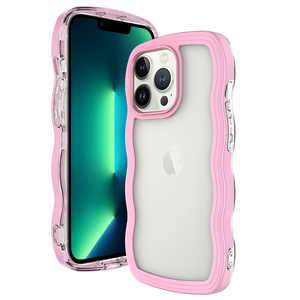 Moda 2d Color en blanco Wave Edge 2 en 1 TPU PC Sublimación Impresión UV Fundas para teléfonos móviles Funda protectora para Iphone 16 15 pro Max - Product Image 1