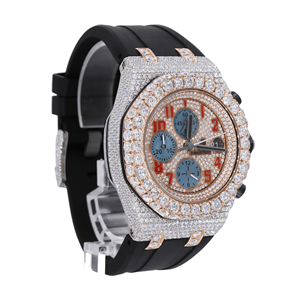 Venta al por mayor personalizado totalmente helado automático Moissanite reloj para hombre cara grande Hip Hop busto abajo lujo Acero inoxidable diamante - Product Image 3