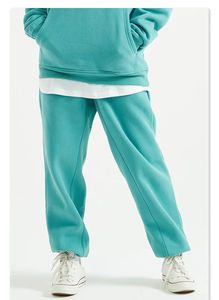 Pantalons pour hommes Pantalons baggy à jambe droite Pantalons évasés en coton éponge français surdimensionnés Pantalons de survêtement avec logo personnalisé Pantalons pour hommes - Product Image 5