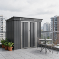 Abri de rangement pour outils en acier d'extérieur |   Armoire de rangement de jardin en métal résistant aux intempéries avec portes verrouillables pour cour, jardin et terrasse