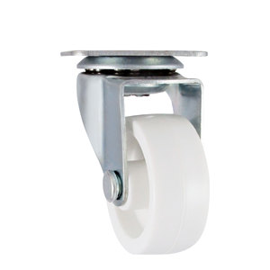 Rueda de rodillo ligera CCE de 1,5 pulgadas, placa giratoria, rueda blanca de PP - Product Image 1