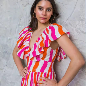 ชุดเดรสค็อกเทลผ้าลินินหลากสีสำหรับผู้หญิงชุดเดรสแม็กซี่แขนสั้นผ้าลินินทรงหลวมชุดเดรสคาฟตันฤดูใบไม้ผลิ - Product Image 1