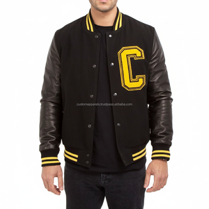 custom premium wool varsity <b>jacket</b> for <b>men</b> windproof stand collar personalized embroidered letterman <b>jacket</b> - Product Image 1