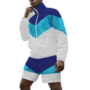 Nylon Streetwear Windbreaker Tracksuit Unisex Soft Shell Lightweight <b>Zip</b> Windproof 2 Piece Set Men Custom Logo Patchwork <b>Hooded</b> - Product Image 1