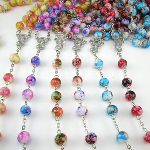 Nuovo Rosario Cattolico con Perline di Vetro, Collana Religiosa - Product Image 6