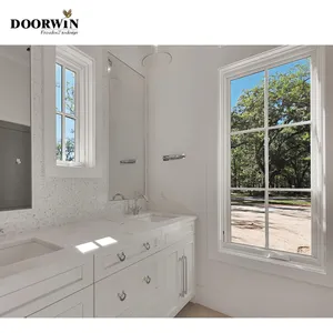 Doorwin Customizable Double Glazed Aluminum Windows Slim Frame Crank Open Burglar Proof Hurricane Impact for Hotels