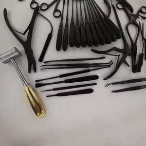 Instrumento quirúrgico de laminectomía estándar alemán de alta calidad, 35 Uds., herramientas ortopédicas para columna vertebral, revestimiento negro Manual de acero Surgiright - Product Image 6