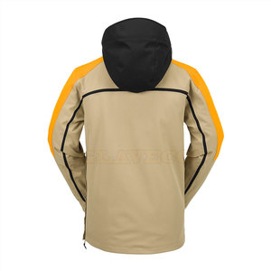 Winter High Street Hooded Windbreaker <b>Jacket</b> Solid Color Casual Zipper Waterproof Front Logo - Product Image 2