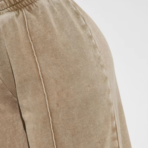 กางเกงขายาวสำหรับผู้ชายกางเกงวิ่งจ๊อกกิ้งผ้าคอตตอนซักด้วยกรดพลอยเทียมแบบกำหนดเอง - Product Image 5