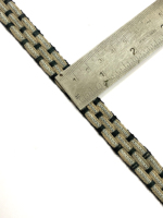 Cordon personnalisé en polyester métallisé de 1 cm, tressé plat, avec franges au crochet et garniture perlée, pour lacets de chaussures, cordons de serrage et sacs brodés de strass