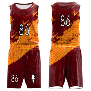 Ensemble de vêtements de sport de basketball unisexe personnalisé, à séchage rapide, respirant, en maille de polyester, réversible, tailles XS à XL, uniformes imprimés - Product Image 6