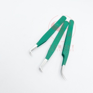 Pinzas para Pestañas Somofy Enterprises Diamond Grip, Acero Inoxidable, Alta Capacidad, Punta Profesional, Acabado Mate Verde - Product Image 6
