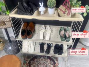 Porte-chaussures en métal multicouche en gros Crochets solides Étagères à cordes suspendues au sol pour l'organisation de garde-manger de placard de stockage de poussière à la maison - Product Image 6