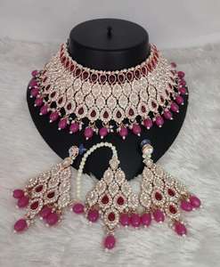 Hermoso diseño elegante desgaste del partido Kundan joyería alta chapado en oro desgaste del partido gargantilla collar conjunto - Product Image 4