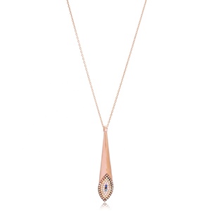 Eye Design Long Zircon Pierre Forme Pendentif Turc En Gros Fabriqué À La Main 925 Bijoux En Argent Sterling - Product Image 1