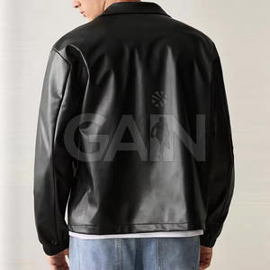Outdoor Riding <b>Jacket</b> Men Vintage <b>Leather</b> Canvas <b>Jacket</b> <b>Retro</b> Biker Fashion New Arrival Winter Front Logo - Product Image 2