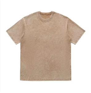 T-shirt en coton délavé à l'acide unisexe de haute qualité T-shirt à col rond décontracté et lourd avec lavage minéral OEM surdimensionné - Product Image 4