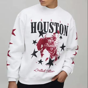 Sudadera Blanca con Diseños Bordados Personalizados 2025, Sudadera con Capucha Estampada de Invierno para Hombre, Talla Grande, Transpirable, de Poliéster/Algodón de Punto - Product Image 1