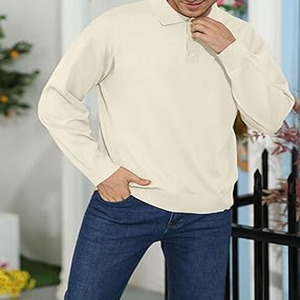 เสื้อโปโลรักบี้แขนยาวสำหรับผู้ชายเสื้อกีฬาซักลายทาง - Product Image 4