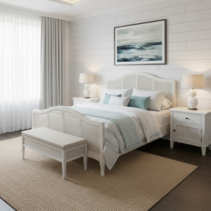 โครงเตียงไม้มะฮอกกานีแท้ รุ่น TL03 คอลเลคชั่นเมเบล อินเตอร์เนชั่นแนล ปารีส ดีไซน์เฟอร์นิเจอร์สไตล์ฝรั่งเศสสุดหรู สีขาว - Product Image 1