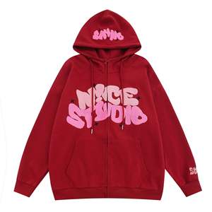 Alta calidad logotipo personalizado etiqueta 280gsm peso pesado pulóver sudaderas 100% algodón hombres de gran tamaño invierno liso teñido Streetwear - Product Image 4