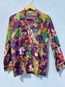 Vêtements de nuit indiens à imprimé floral 100% coton faits à la main Costume de nuit élégant et décontracté exclusif pour l'été Luxe Été pour le printemps - Product Image 4