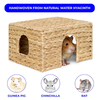 Maison de cachette de jacinthe d'eau naturelle à motif solide pour chinchillas cochons d'inde tissé à la main abri pour petits animaux prix peu coûteux