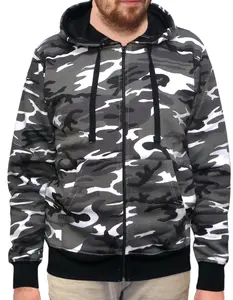 Sweat à capuche zippé Cammo personnalisé personnalisez votre propre sweat à capuche en polaire élégant avec poches spacieuses tissu doux polistar 65 35 - Product Image 1