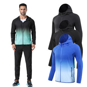 Cortavientos para correr para hombres y mujeres, abrigo deportivo ligero, sudaderas con cremallera de ocio de manga larga fluorescente de otoño - Product Image 1