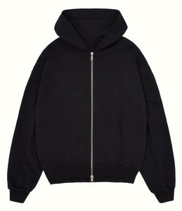Sweats à capuche pour hommes 100% coton avec logo personnalisé, avec épaules tombantes, sweat à capuche à double fermeture éclair, pull oversize, sweats à capuche lourds pour hommes - Product Image 2