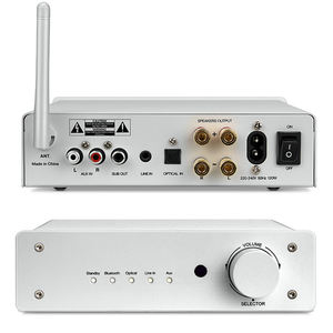 Amplificador de <span class=keywords><strong>Audio</strong></span> potente Bluetooth Clase D de rango completo de <span class=keywords><strong>3</strong></span> vías, 200W, con salida de Subwoofer, amplificador HIFI sólido para el hogar - Product Image 1