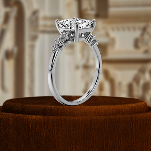 Anillo de Compromiso con Diamante Cultivado en Laboratorio, Corte Princesa, 1 Quilate, Certificado IGI, Oro Amarillo de 14k, Anillo de Boda, Anillo de Promesa Único para Mujer - Product Image 5