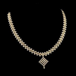 สร้อยคอแบบกล่องประดับเพชรแท้สำหรับผู้หญิง ยี่ห้อ Aniva ได้รับการรับรองจาก IGI เพชรทรงบริลเลียนต์คัต ทอง 18kt/22kt จี้คลาสสิก - Product Image 2