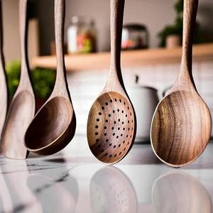 Wooden Serving Spoon Utensil <b>Set</b> Kitchen Wood <b>Set</b> <b>Spatula</b> for Cooking Natural Teak Wooden Utensils - Product Image 3
