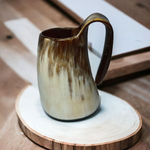 Taza de cuerno para beber Vikingo, taza de viaje de acero para cerveza, taza de camping con asa, mega taza con alta popularidad para ocasiones navideñas - Product Image 4