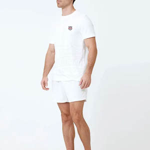 Conjunto de camiseta y pantalones cortos informales de verano para hombre más vendido, logotipo personalizado, transpirable, dos piezas para mayor comodidad - Product Image 2