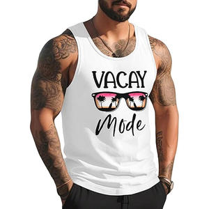 Débardeur sur mesure pour hommes Débardeur à dos de gymnastique en polyester avec logo personnalisé pour entraînement Débardeur à bretelles pour hommes - Product Image 1