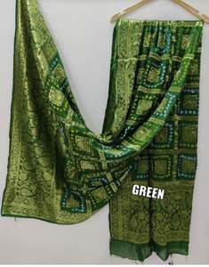 ผ้าคลุมไหล่แบบดั้งเดิมหลากสี ผ้าคลุมไหล่งานแต่งงานแบบอินเดีย ผ้าคลุมไหล่ผ้าไหมอาร์ตซิลค์ ผลิตในอินเดีย ราคาดีที่สุด - Product Image 5