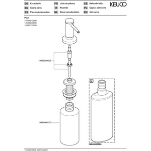 Dispensador de Loción Moderno Keuco PLAN f EB I WT Od para Lavabo y Baño - Product Image 4