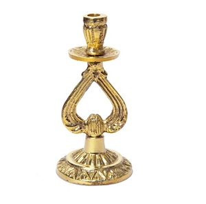 Support de bougie en aluminium doré, design moderne, fait à la main, pour mariage et maison - Product Image 2