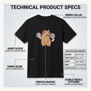 Camiseta Gráfica de Capibara de Dibujos Animados para Mujer, Talla Grande, Ajuste Holgado, 100% Algodón Jersey, Ecológica, Transpirable, hasta la Talla 6XL - Product Image 5